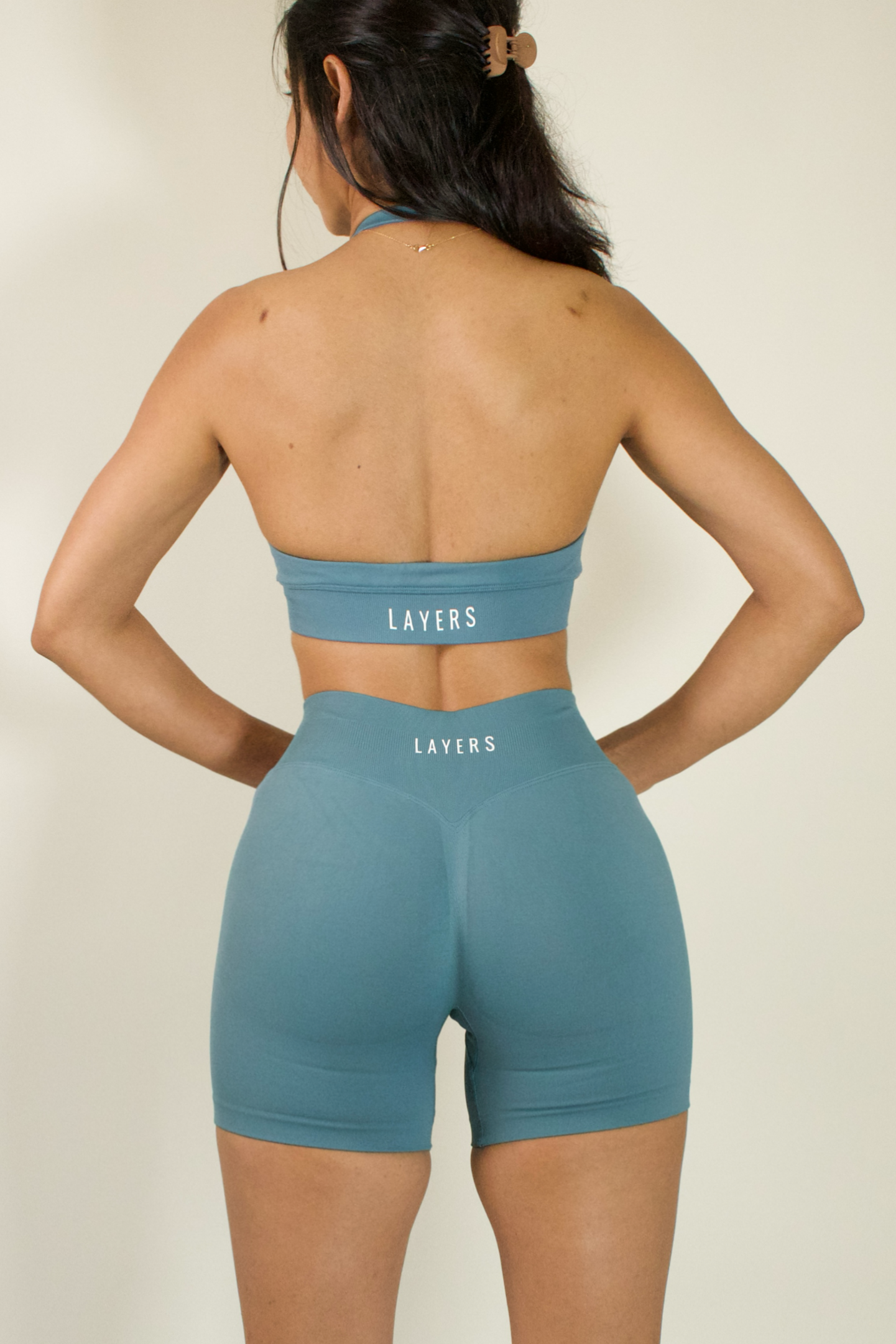 Teal Backless Baddie Bra